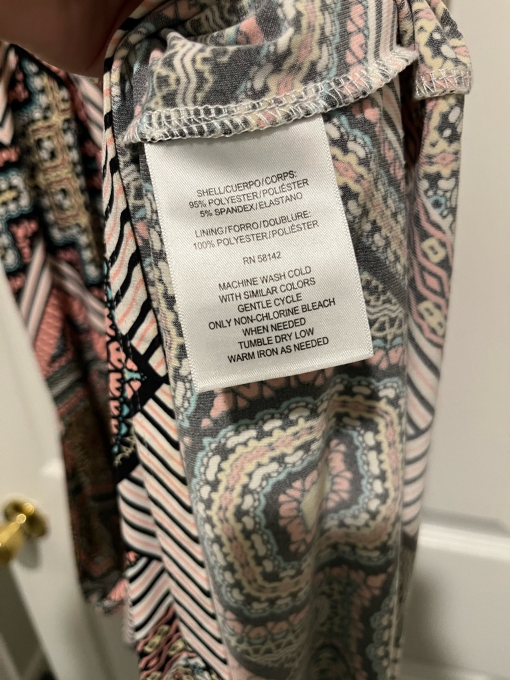 London Times Sleeveless Geo Print Maxi Dress in Navy & Pink (Women’s Size 14) - Picture 6 of 7